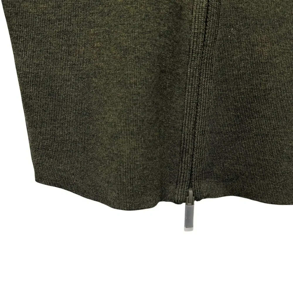 NWT Victoria Beckham Fine Merino Wool Blend Zip Up Jacket Oregano Green Small - Picture 3 of 9